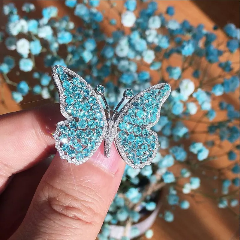 Elegant Butterfly Gemstone Ring